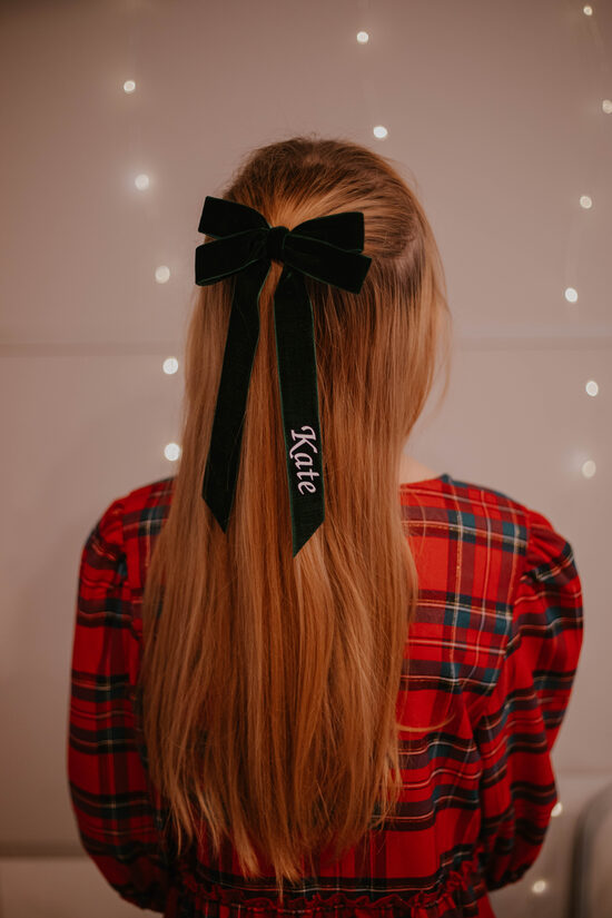 Pesonalizētas matu sprādzes tumši zaļas