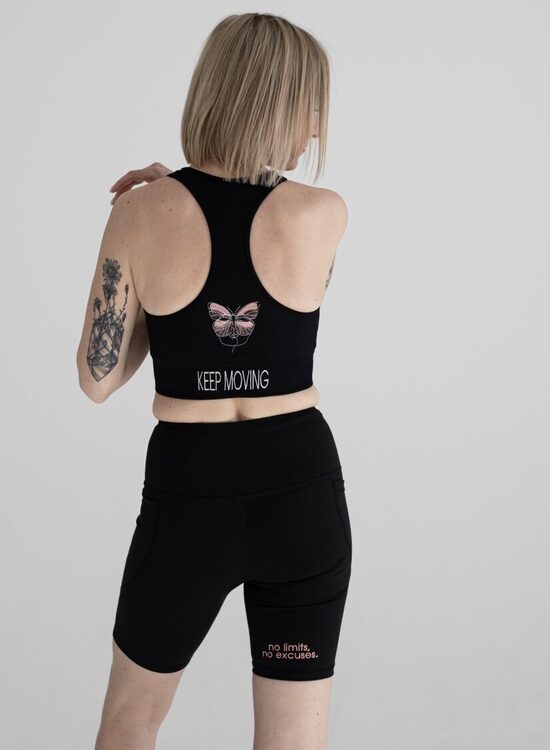 MELNI BIKER ŠORTI NO LIMITS NO EXCUSES